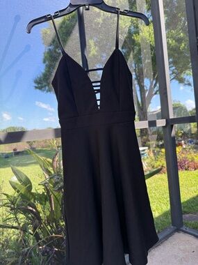 Charlotte Russe Black Strappy V-Neck Mini Dress